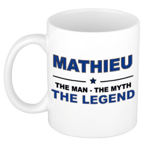 Mathieu The man, The myth the legend pensioen cadeau mok/beker 300 ml