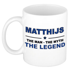 Matthijs The man, The myth the legend pensioen cadeau mok/beker 300 ml