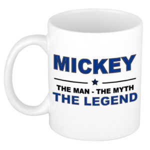 Mickey The man, The myth the legend pensioen cadeau mok/beker 300 ml