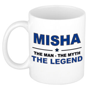 Misha The man, The myth the legend pensioen cadeau mok/beker 300 ml