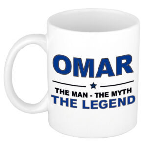 Omar The man, The myth the legend pensioen cadeau mok/beker 300 ml