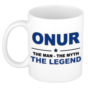 Onur The man, The myth the legend pensioen cadeau mok/beker 300 ml