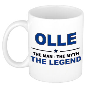 Olle The man, The myth the legend pensioen cadeau mok/beker 300 ml