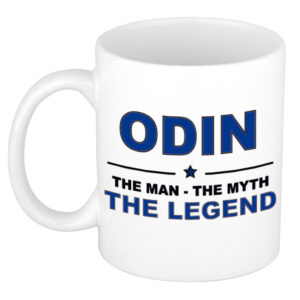Odin The man, The myth the legend pensioen cadeau mok/beker 300 ml