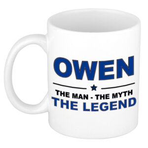 Owen The man, The myth the legend pensioen cadeau mok/beker 300 ml