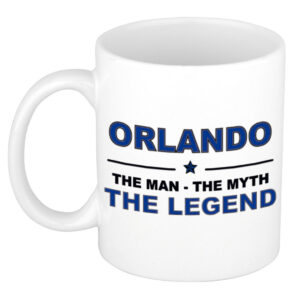 Orlando The man, The myth the legend pensioen cadeau mok/beker 300 ml