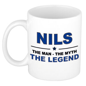 Nils The man, The myth the legend pensioen cadeau mok/beker 300 ml