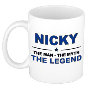 Nicky The man, The myth the legend pensioen cadeau mok/beker 300 ml