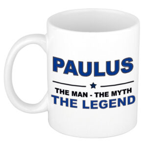 Paulus The man, The myth the legend pensioen cadeau mok/beker 300 ml