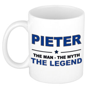Pieter The man, The myth the legend pensioen cadeau mok/beker 300 ml
