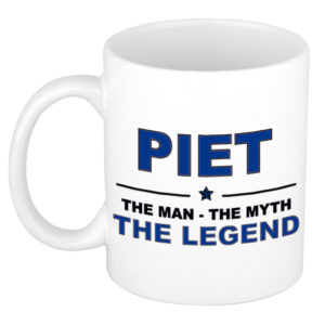 Piet The man, The myth the legend pensioen cadeau mok/beker 300 ml
