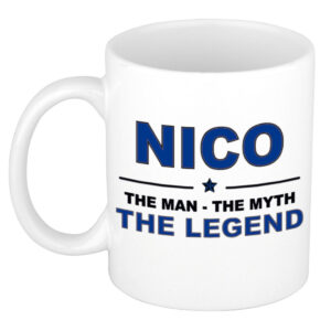 Nico The man, The myth the legend pensioen cadeau mok/beker 300 ml