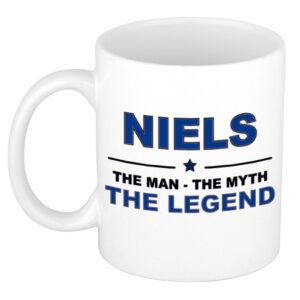 Niels The man, The myth the legend pensioen cadeau mok/beker 300 ml