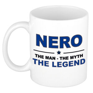 Nero The man, The myth the legend pensioen cadeau mok/beker 300 ml