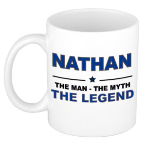 Nathan The man, The myth the legend pensioen cadeau mok/beker 300 ml