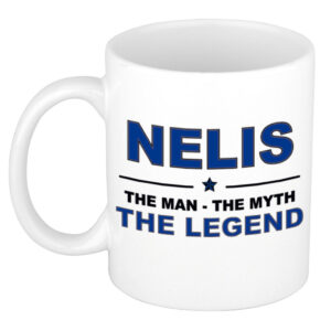 Nelis The man, The myth the legend pensioen cadeau mok/beker 300 ml