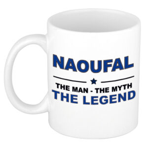 Naoufal The man, The myth the legend pensioen cadeau mok/beker 300 ml