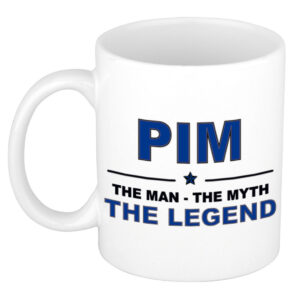 Pim The man, The myth the legend pensioen cadeau mok/beker 300 ml