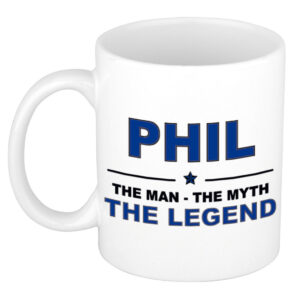 Phil The man, The myth the legend pensioen cadeau mok/beker 300 ml