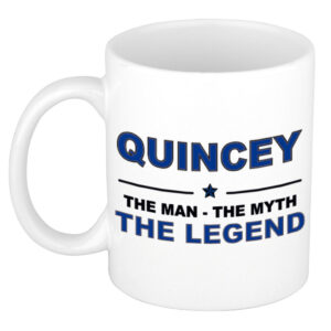Quincey The man, The myth the legend pensioen cadeau mok/beker 300 ml