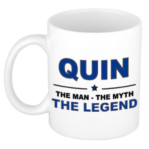 Quin The man, The myth the legend pensioen cadeau mok/beker 300 ml