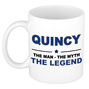Quincy The man, The myth the legend pensioen cadeau mok/beker 300 ml