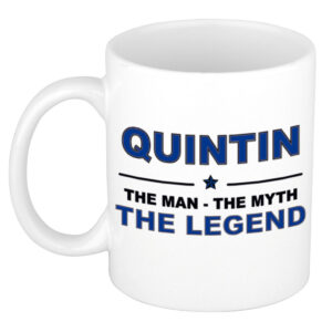 Quintin The man, The myth the legend pensioen cadeau mok/beker 300 ml