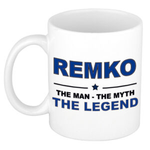 Remko The man, The myth the legend pensioen cadeau mok/beker 300 ml