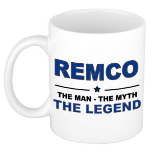 Remco The man, The myth the legend pensioen cadeau mok/beker 300 ml