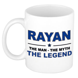 Rayan The man, The myth the legend pensioen cadeau mok/beker 300 ml