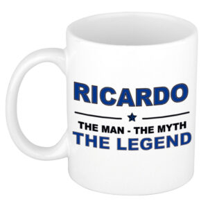 Ricardo The man, The myth the legend pensioen cadeau mok/beker 300 ml