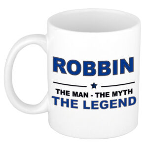 Robbin The man, The myth the legend pensioen cadeau mok/beker 300 ml