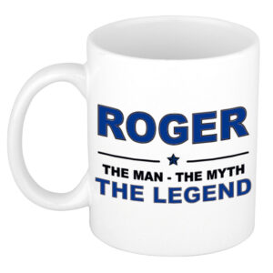 Roger The man, The myth the legend pensioen cadeau mok/beker 300 ml