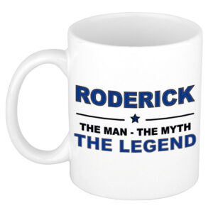 Roderick The man, The myth the legend pensioen cadeau mok/beker 300 ml