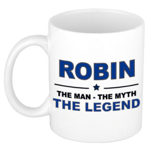 Robin The man, The myth the legend pensioen cadeau mok/beker 300 ml