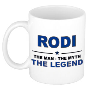 Rodi The man, The myth the legend pensioen cadeau mok/beker 300 ml