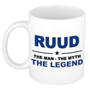 Ruud The man, The myth the legend pensioen cadeau mok/beker 300 ml