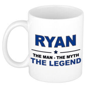 Ryan The man, The myth the legend pensioen cadeau mok/beker 300 ml
