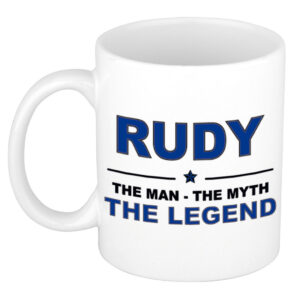 Rudy The man, The myth the legend pensioen cadeau mok/beker 300 ml