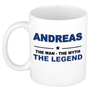 Andreas The man, The myth the legend pensioen cadeau mok/beker 300 ml