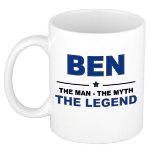 Ben The man, The myth the legend pensioen cadeau mok/beker 300 ml
