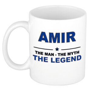Amir The man, The myth the legend pensioen cadeau mok/beker 300 ml