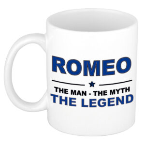 Romeo The man, The myth the legend pensioen cadeau mok/beker 300 ml