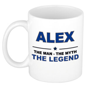 Alex The man, The myth the legend pensioen cadeau mok/beker 300 ml