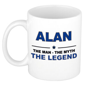 Alan The man, The myth the legend pensioen cadeau mok/beker 300 ml