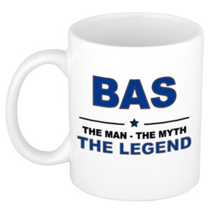 Bas The man, The myth the legend pensioen cadeau mok/beker 300 ml