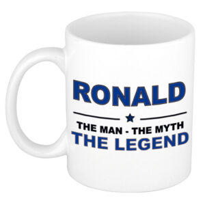 Ronald The man, The myth the legend pensioen cadeau mok/beker 300 ml