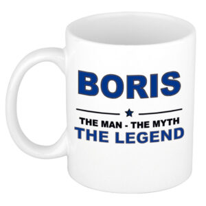 Boris The man, The myth the legend pensioen cadeau mok/beker 300 ml