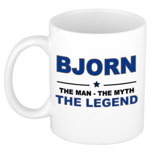 Bjorn The man, The myth the legend pensioen cadeau mok/beker 300 ml