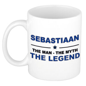 Sebastiaan The man, The myth the legend pensioen cadeau mok/beker 300 ml